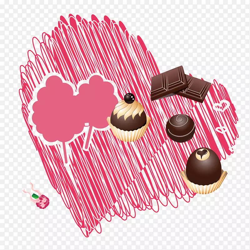 情人节手绘爱心巧克力免费下载