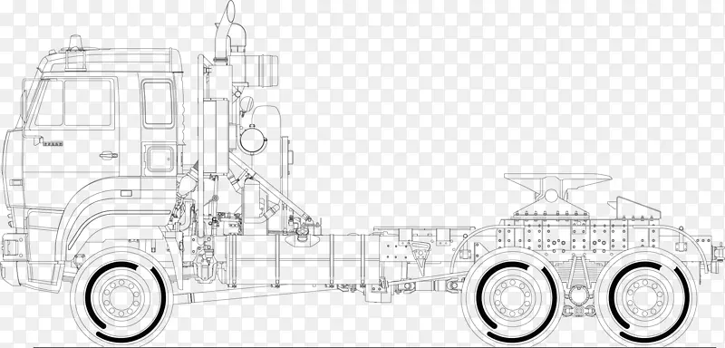 搬运车矢量线描卡车货车