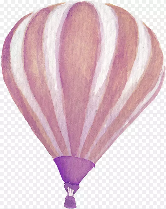 紫色泼墨热气球