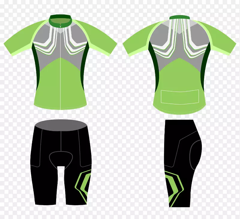 运动服绿色T恤设计效果图
