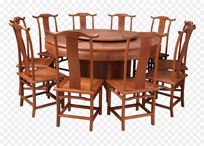 大型红木桌椅十一件套