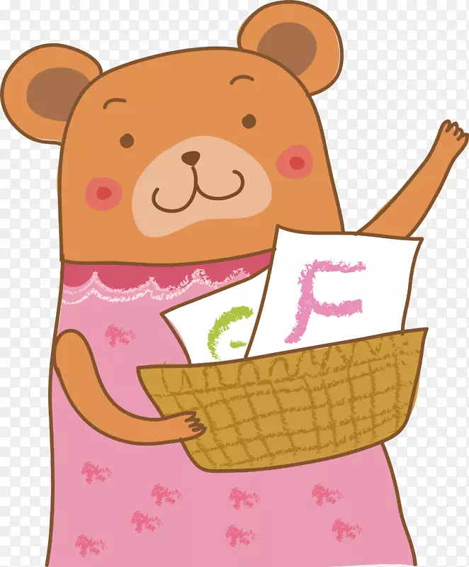 穿着粉色衣服的小熊
