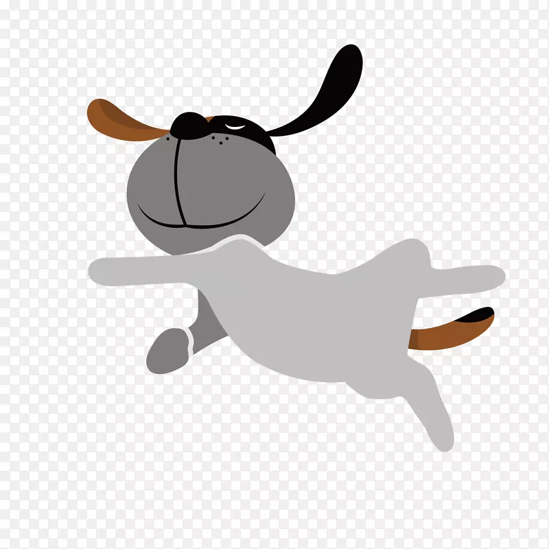 卡通可爱扁平化动物小狗跳跃