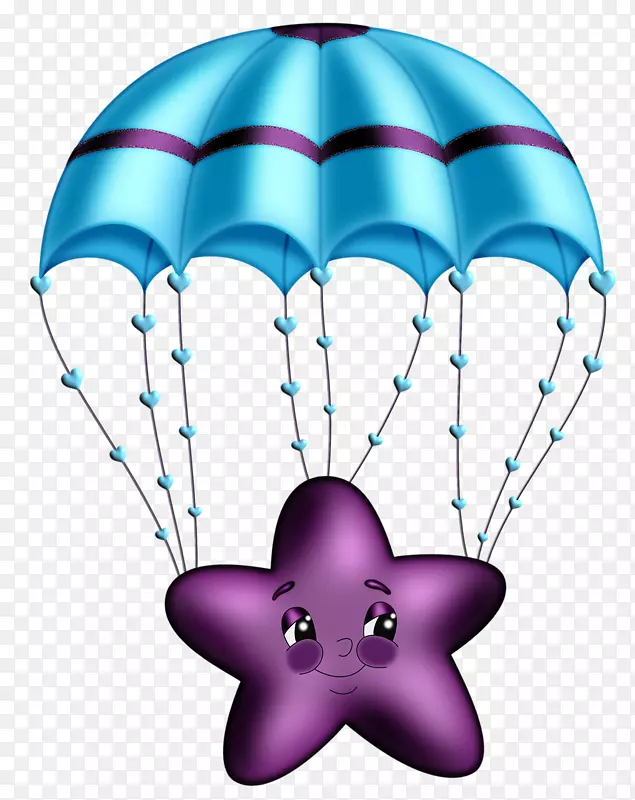好看的紫色星星降落伞