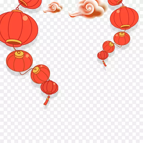 飘扬的红色灯笼卡通PNG图片素材下载_图片编号7380989-PNG素材网