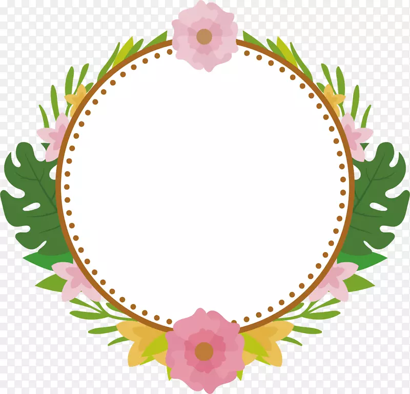 粉色花朵标题框