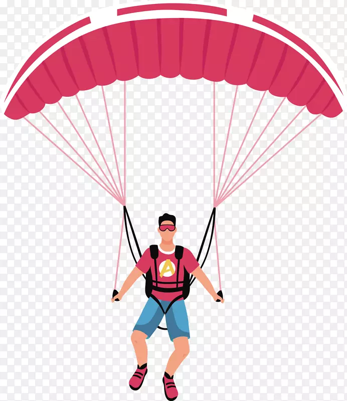 一个红色矢量跳伞运动员