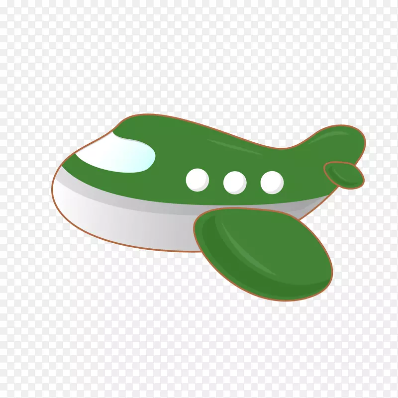 卡通绿色飞机