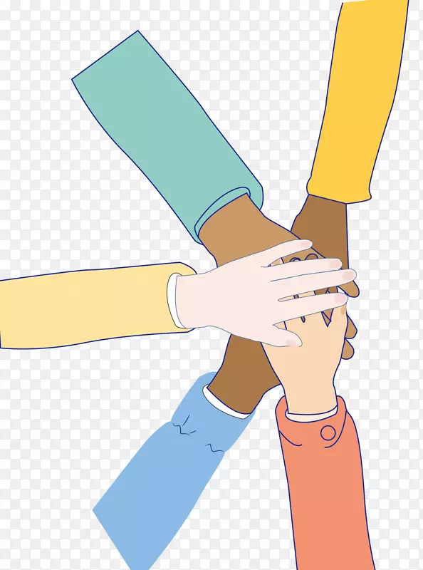 卡通手绘国际友谊日握手