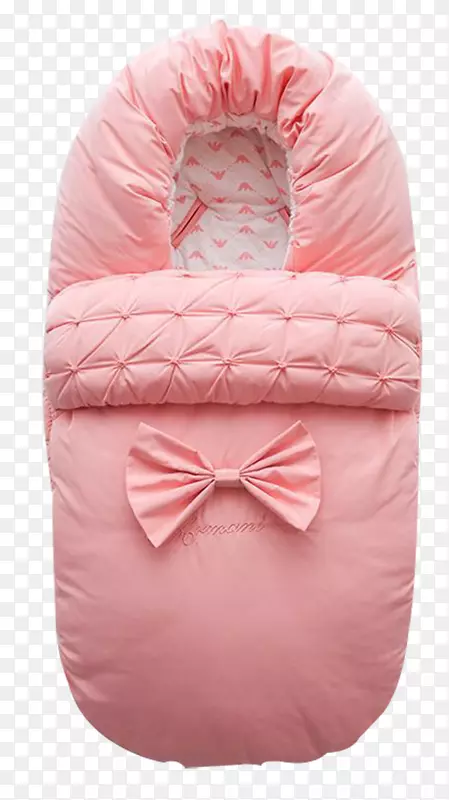 粉色婴儿纯棉蝴蝶结睡袋