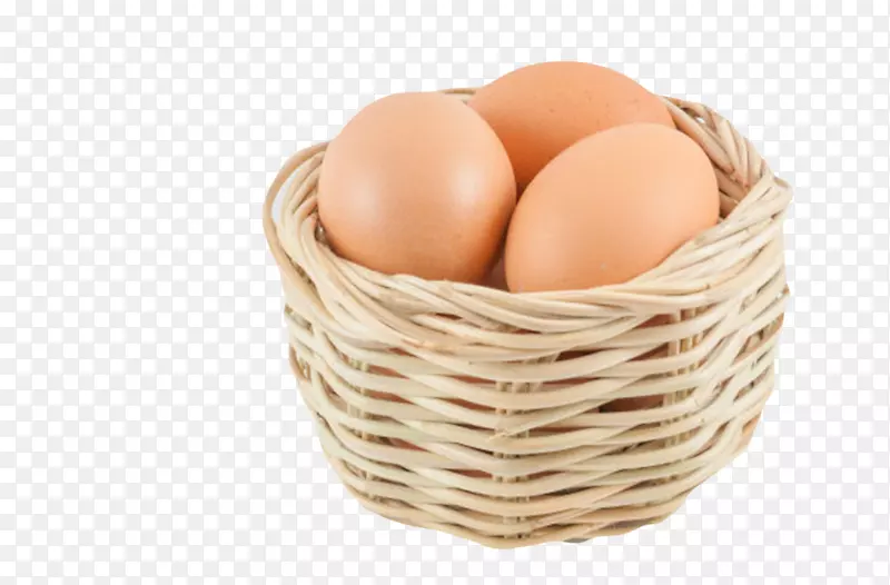 褐色鸡蛋篮子里的初生蛋实物