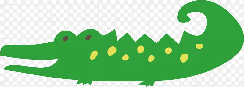 矢量图绿色的小鳄鱼