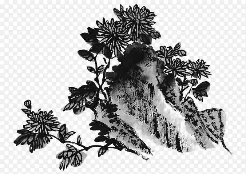 水墨假山