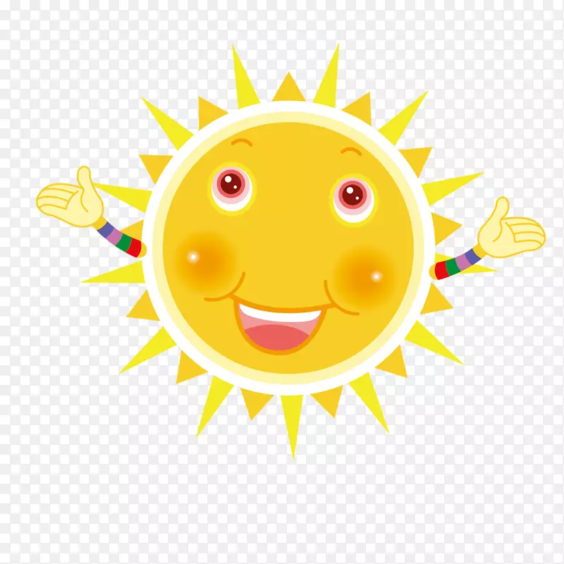 卡通黄色小太阳素材