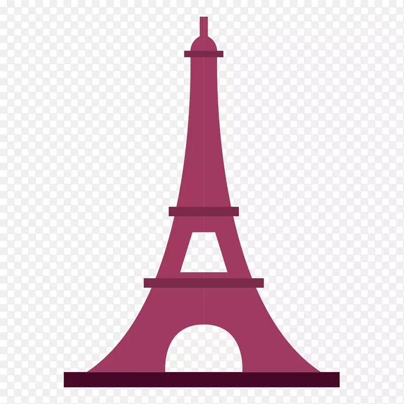 卡通法国巴黎铁塔建筑旅游景点