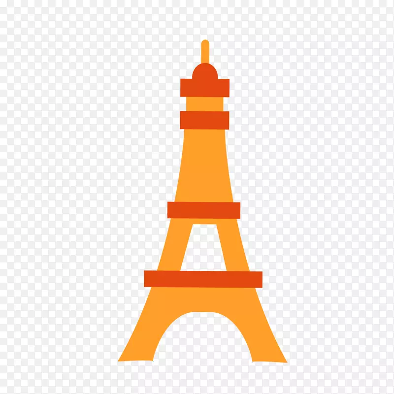 黄色巴黎铁塔矢量图