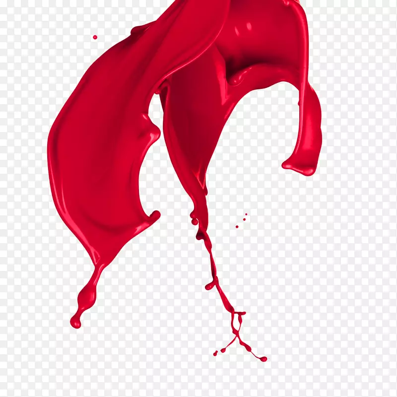 红色油漆笔刷喷溅图案
