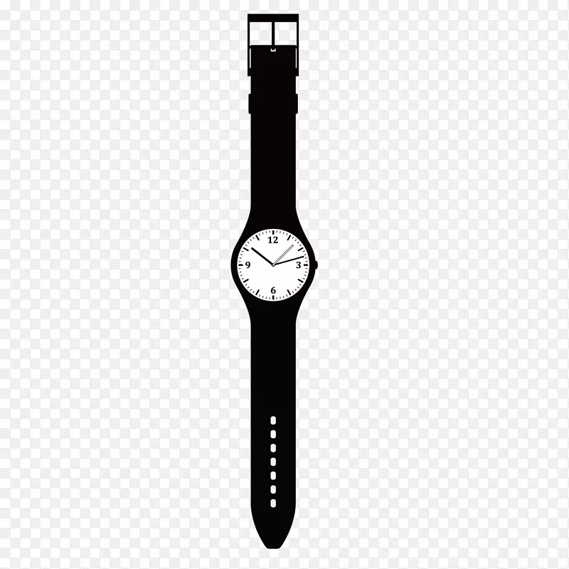 矢量黑白手表带表刻度表