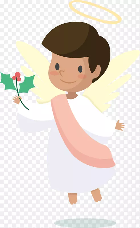 圣诞节可爱小天使装饰图案