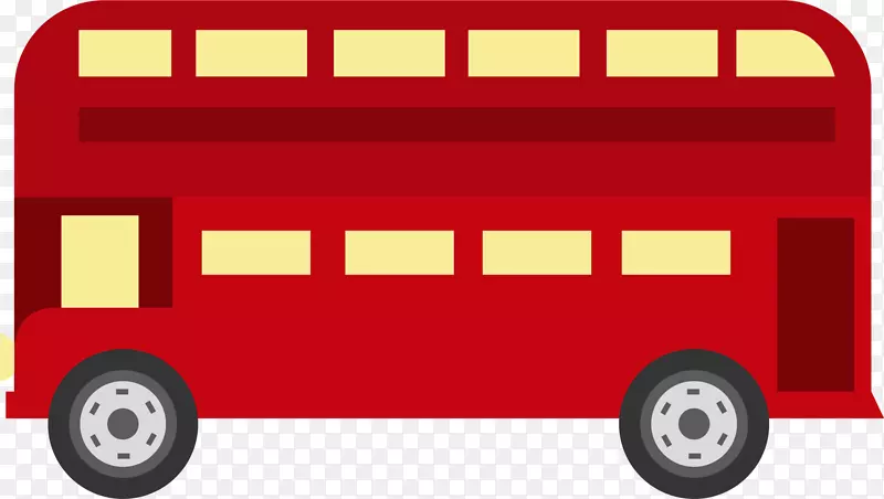 红色卡通客车