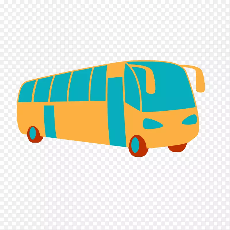 卡通大巴客车设计矢量图
