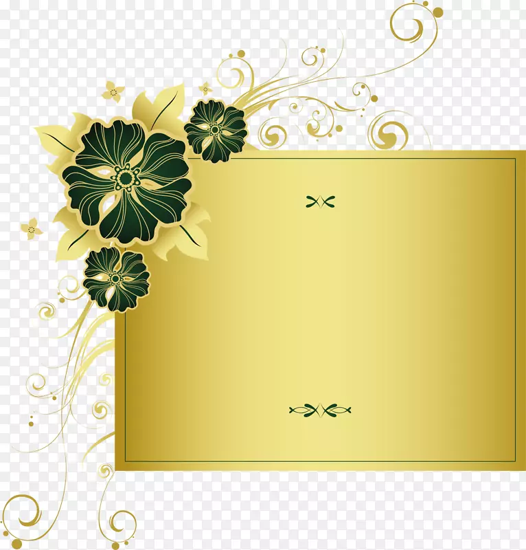 金色华丽深色花纹图案边框