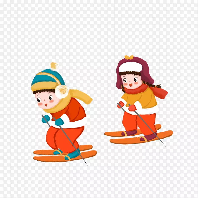 卡通滑雪PNG下载