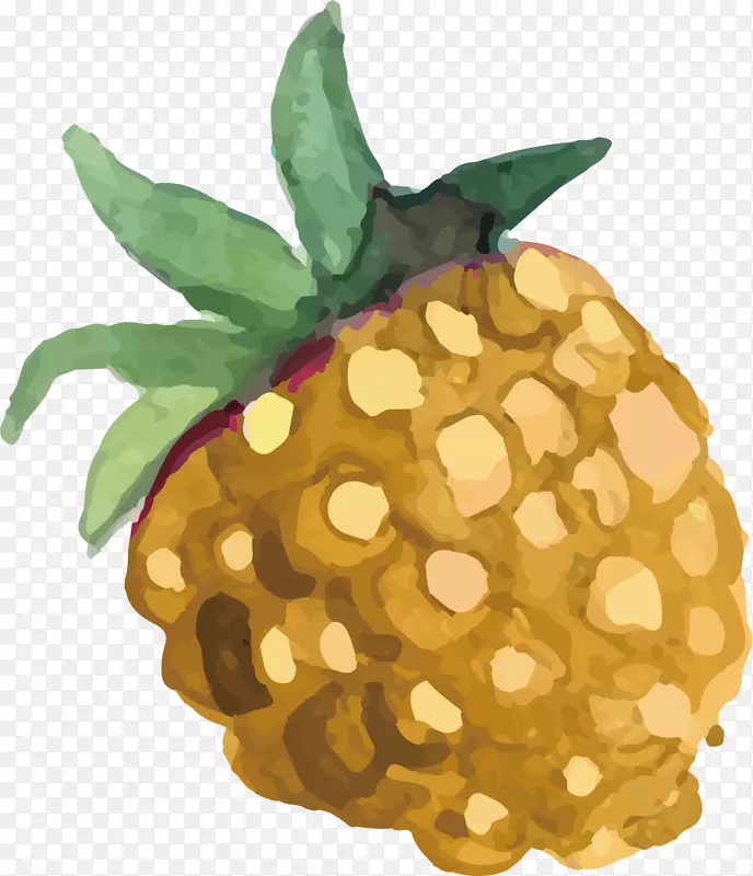 矢量图黄色的菠萝