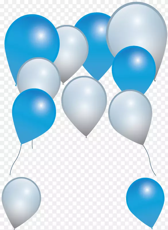 蓝白色气球束