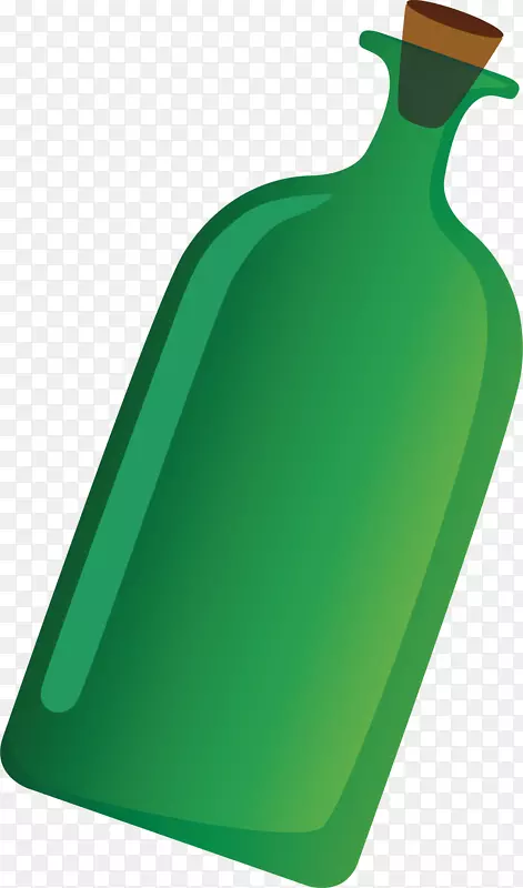 绿色漂流瓶矢量图