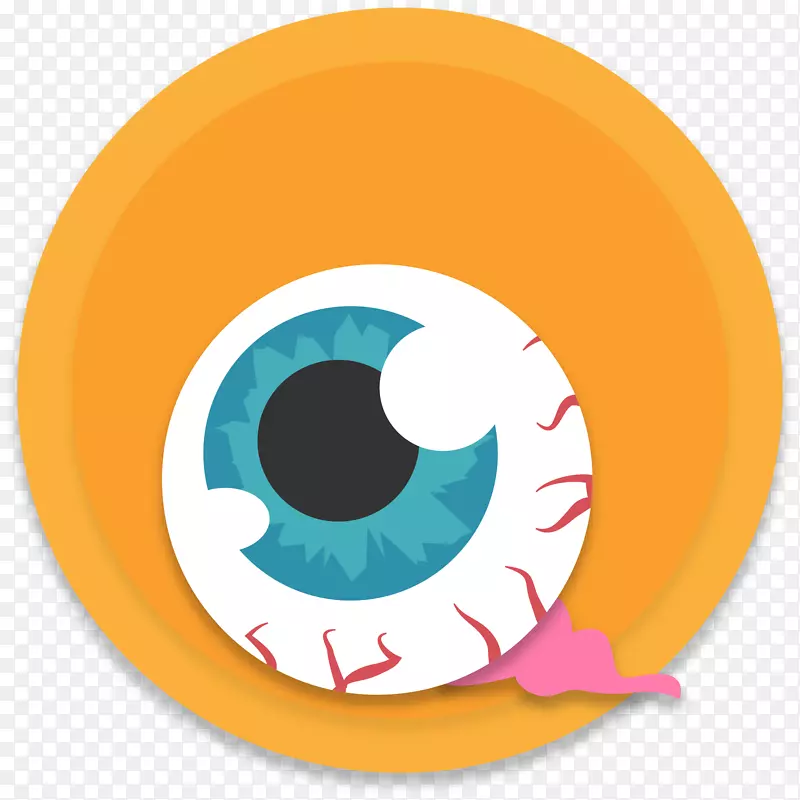 橙色圆形眼球眼珠标签