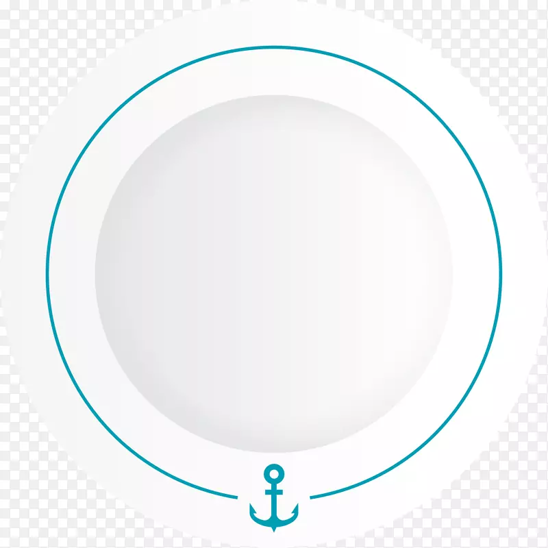 船锚图案简单线条圆环
