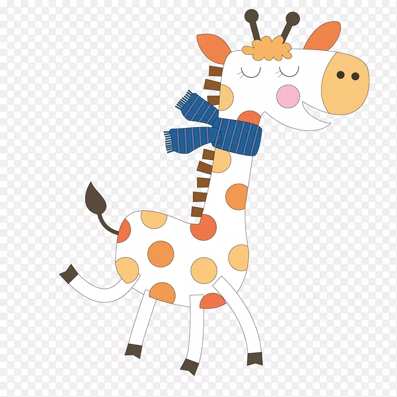 卡通可爱的长颈鹿动物设计