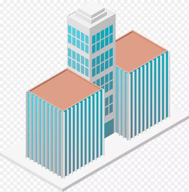 卡通立体房屋建筑素材图