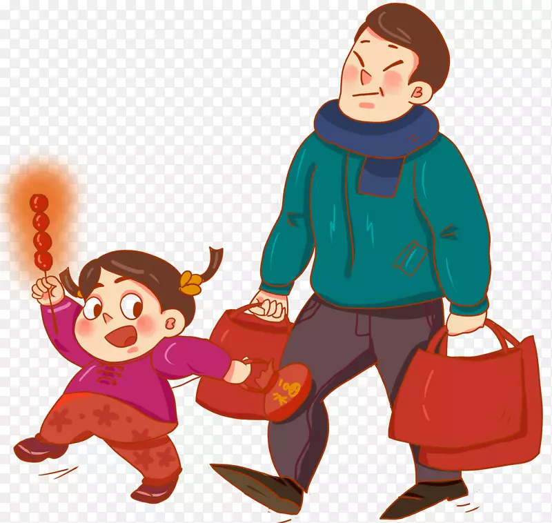 手绘装饰过年送礼插画素材