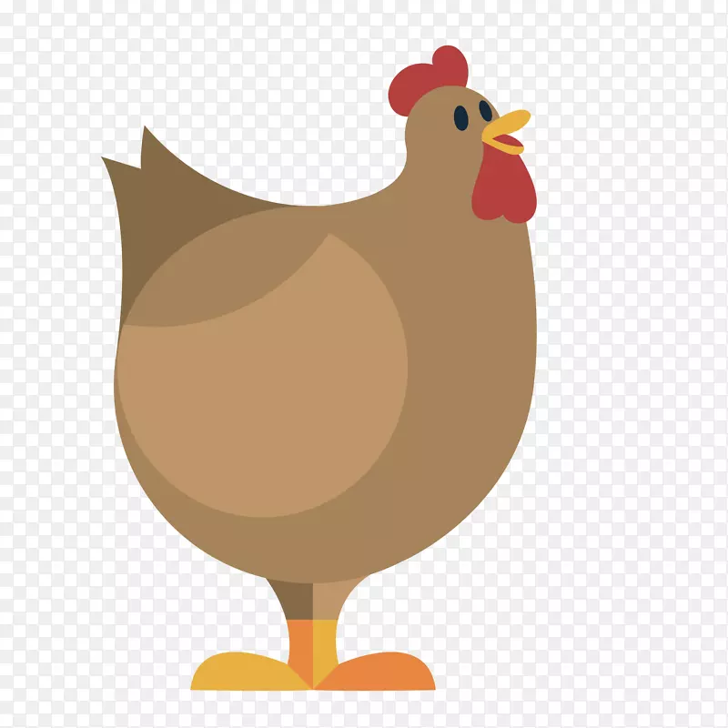 棕色卡通设计母鸡