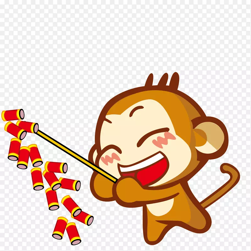 放鞭炮的猴子