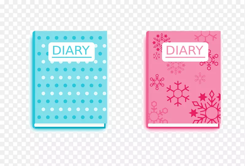 一本蓝色和粉色的日记本