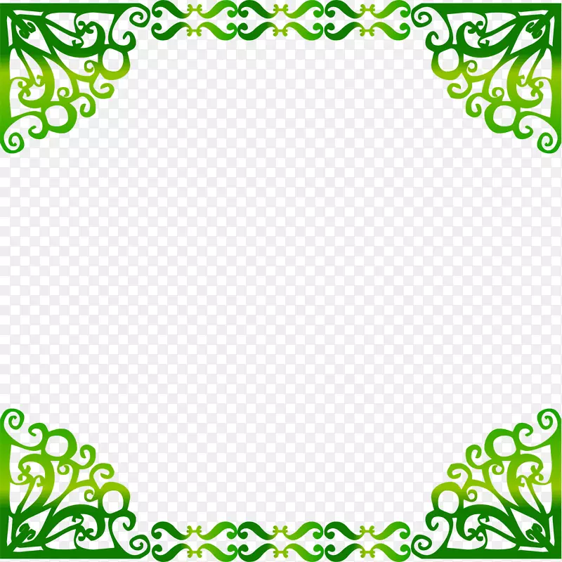 精美绿色花纹边框