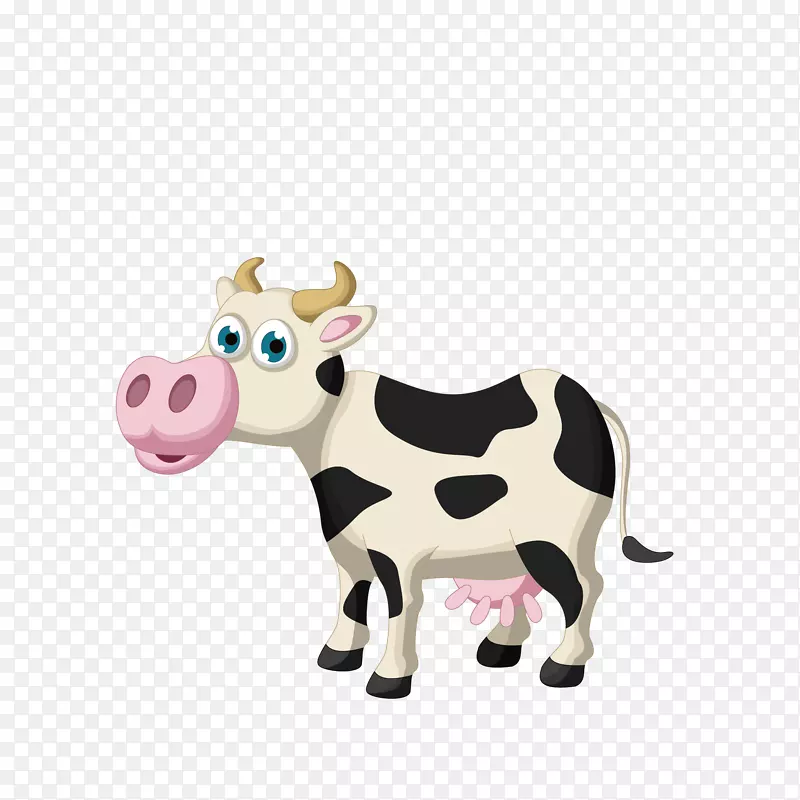 卡通手绘可爱的奶牛