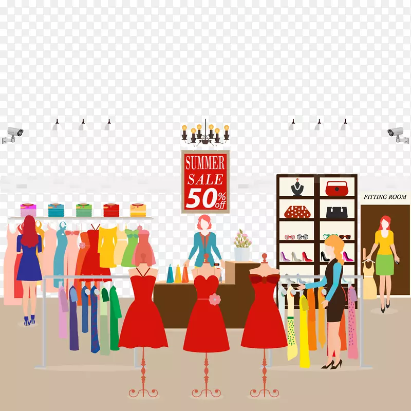 卡通服装店矢量图PNG图片素材下载_图片编号7391887-PNG素材网