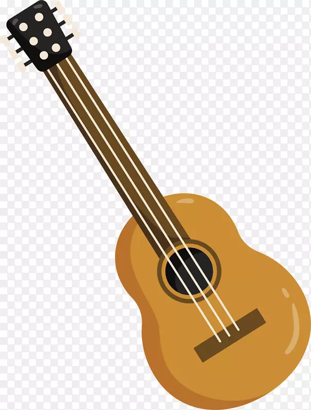 快乐音乐器材木吉他矢量素材