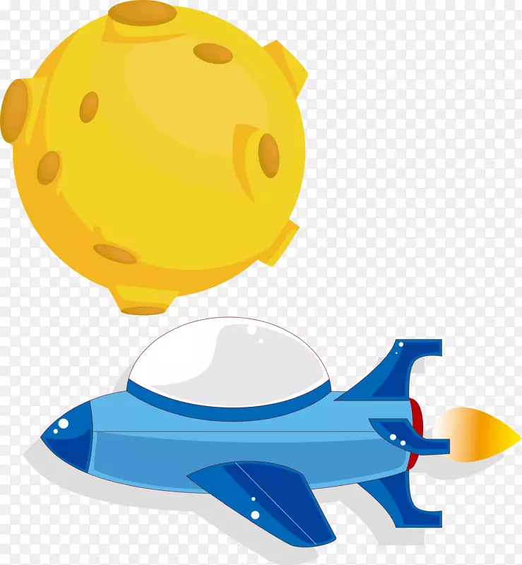 航天航空科技卡通飞船矢量素材