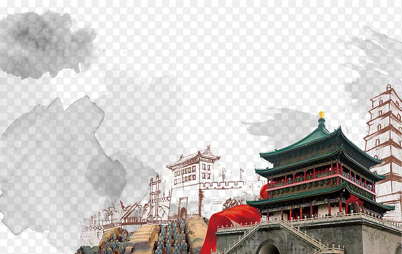 古风中国风城楼亭子建筑PNG图片素材下载_图片编号7393601-PNG素材网
