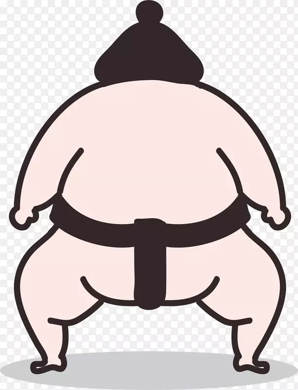 卡通肥胖相扑男人