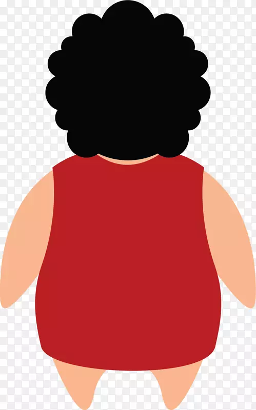 红色卡通肥胖女人