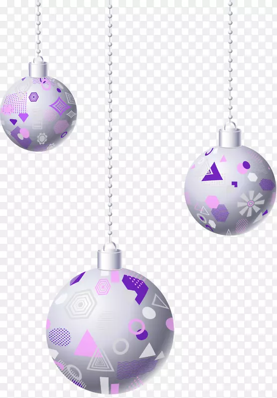 圣诞节紫色吊球装饰