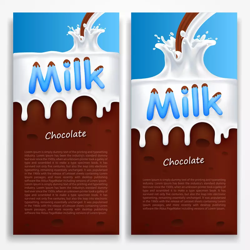 牛奶巧克力广告矢量素材,
