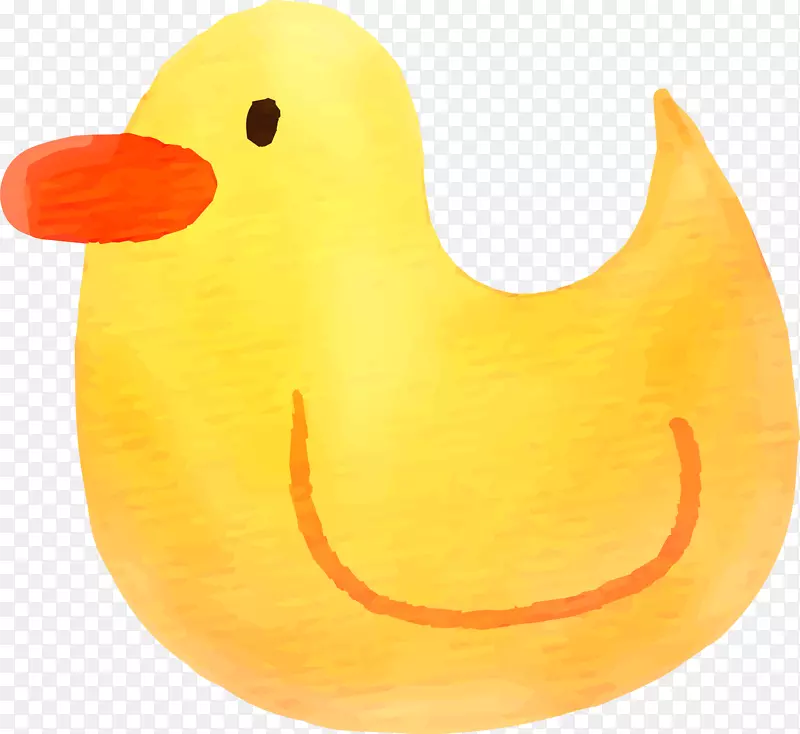 清新水彩小黄鸭装饰图案