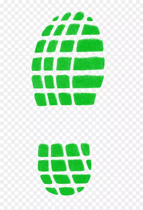 绿色球鞋在草地上留下的脚印素材
